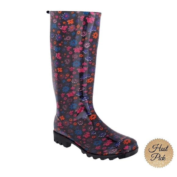 Capelli of New York Shoes - CAPELLI NEW YORK Shiny Floral Jelly Rain Boots